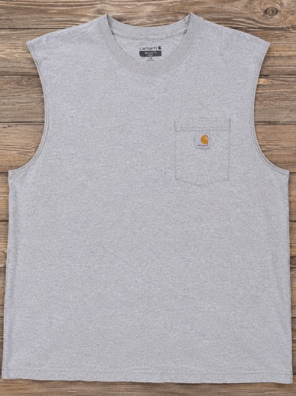 Carhartt Men's Gray Pocket Sleeveless Tank Tee Relaxed Fit 2XL Workwear